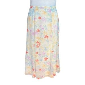 Leslie Fay Pastel Floral Y2K Skirt Size 6P